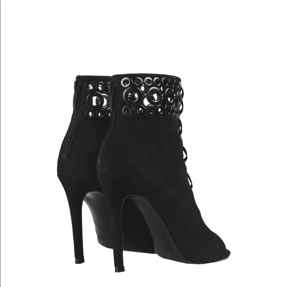 Kendall + Kylie Black Suede Leather Booties Sz 7.5 - Picture 3 of 4